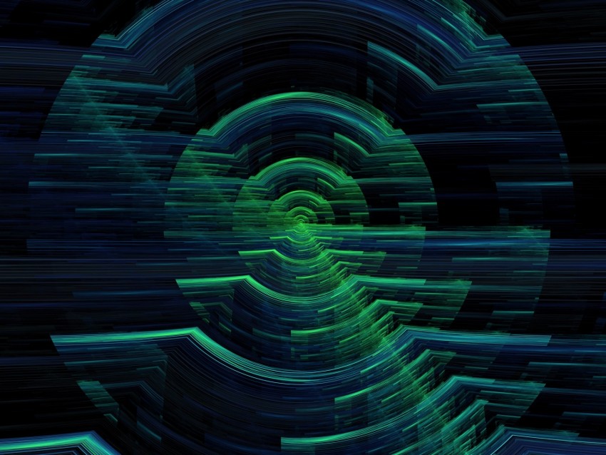 Hologram Circles Glitch Interference Digital Background