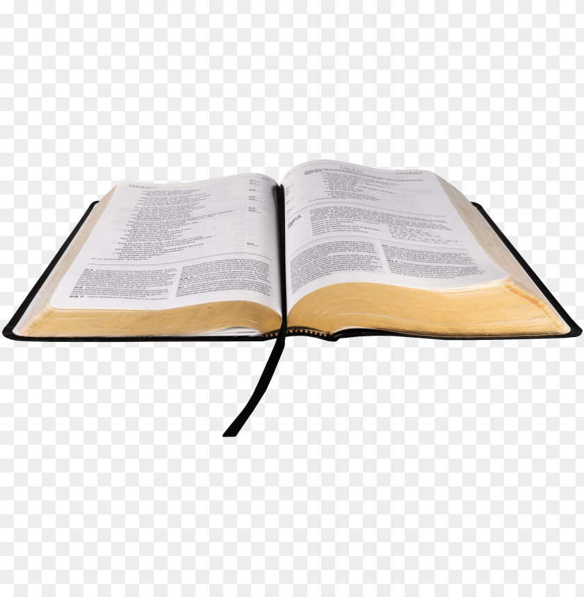 Open Bible with pages visible, on a transparent background