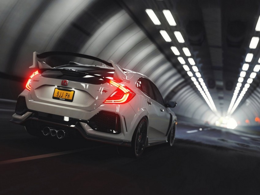 honda civic type r, honda type r, honda, tunnel, race