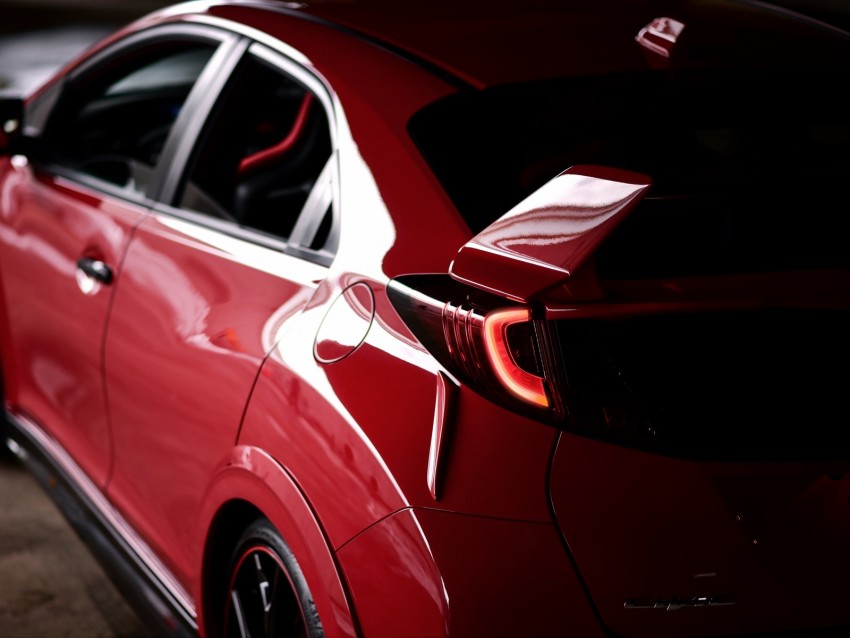 honda fk2, honda, car, red, dark, backlight