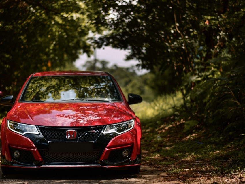 honda - fk2 type r, honda, car, red, front view