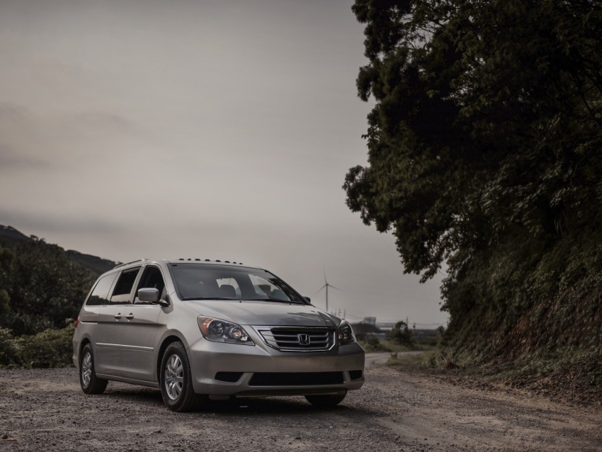 honda odyssey, honda, minivan, gray, metallic, family car