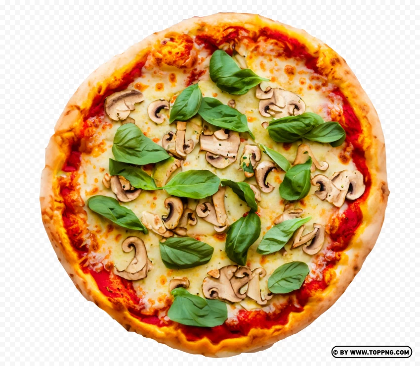 Hot Italian Food Rustic Vegetarian Pizza PNG Transparent Background