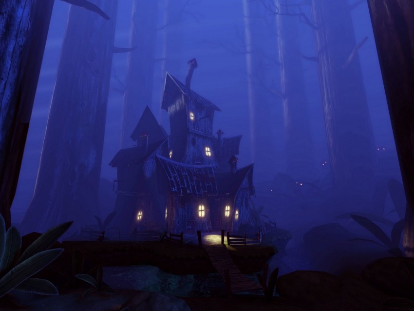 house, art, dark, forest, fabulous