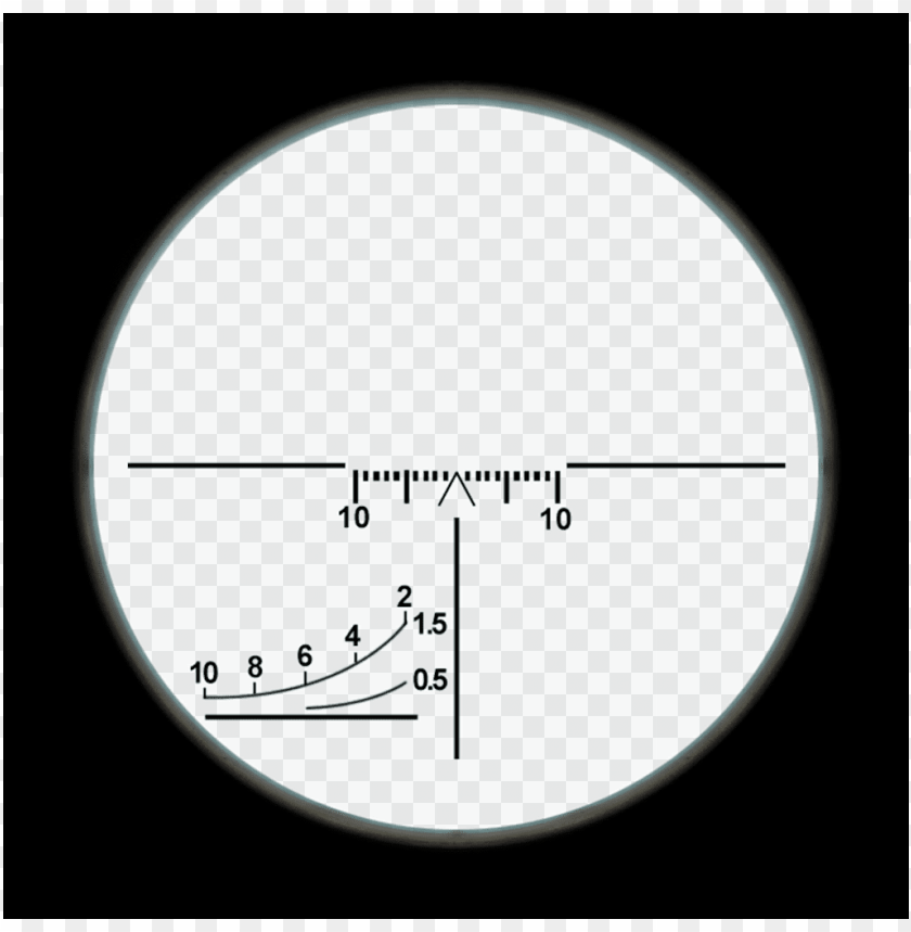 Circular Scope Reticle With Markings PNG Transparent Background