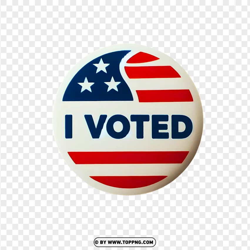 I Voted Sticker With American Flag Design PNG Transparent Background