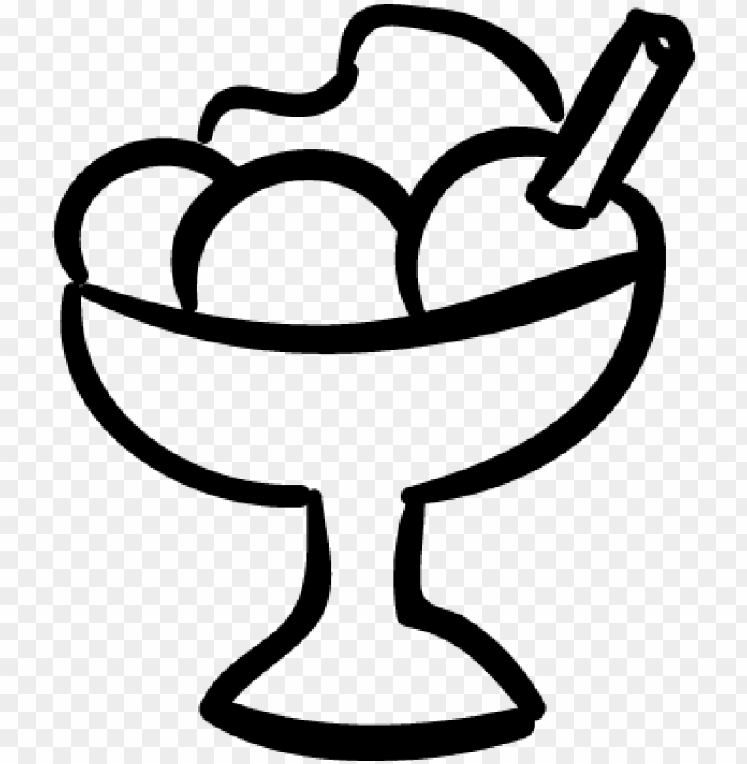 ice cream hand drawn dessert cup vector - ice cream dessert icon, dessert