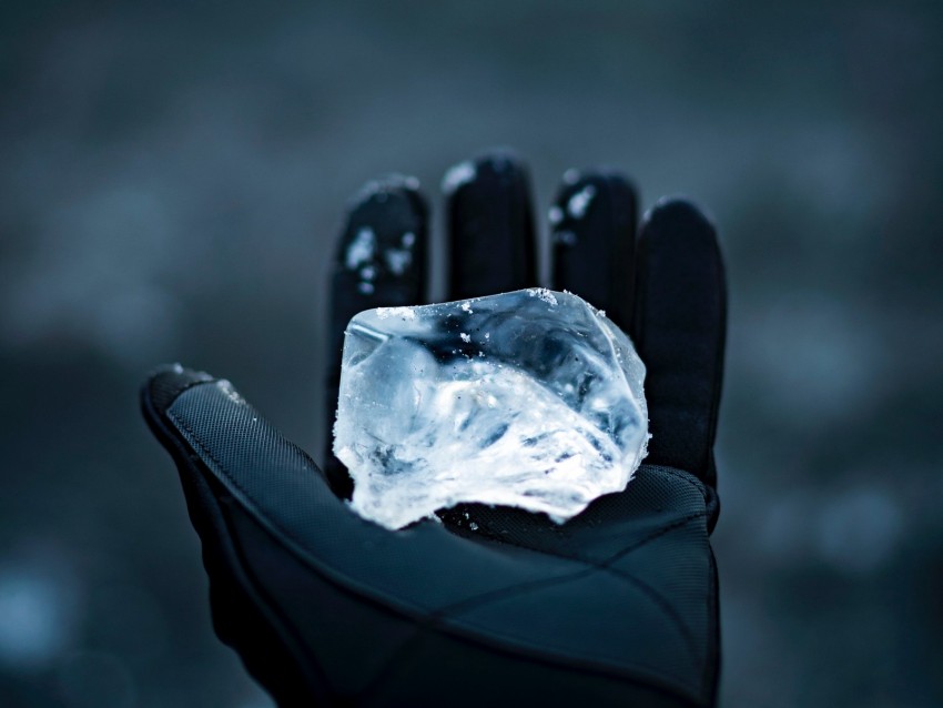 ice, hand, glove, winter, blur