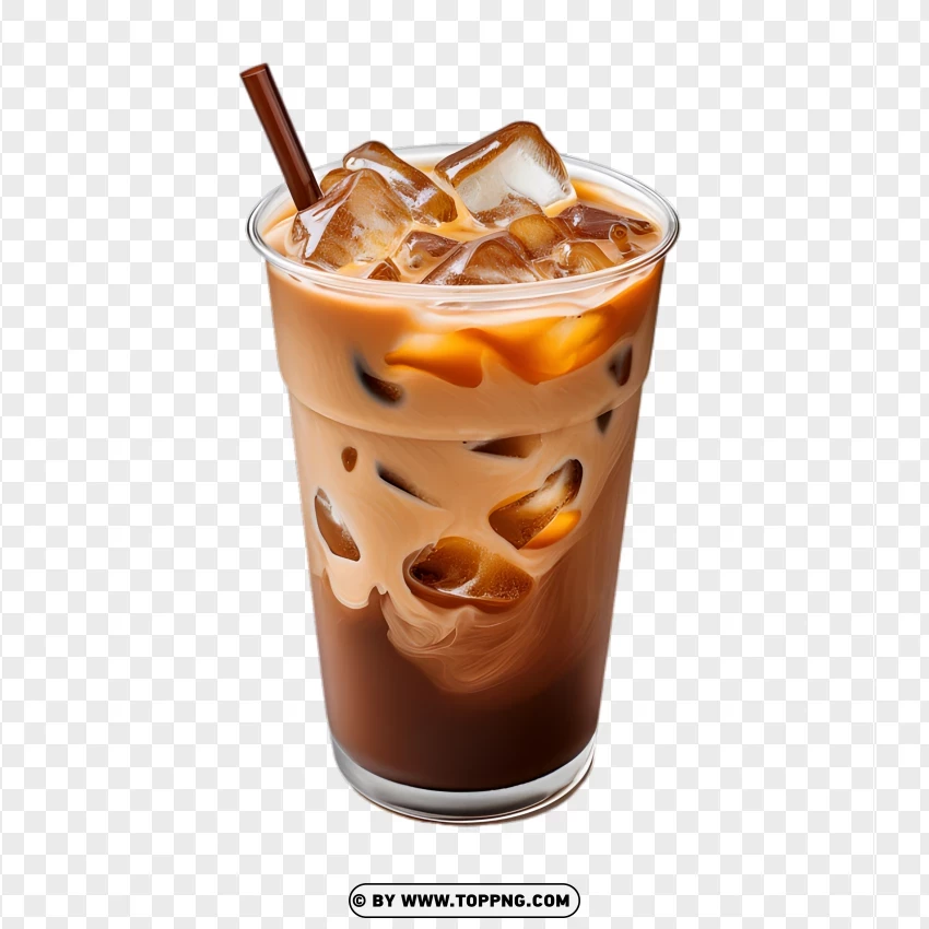 Iced Americano With Ice Cubes And Spices PNG Transparent Background