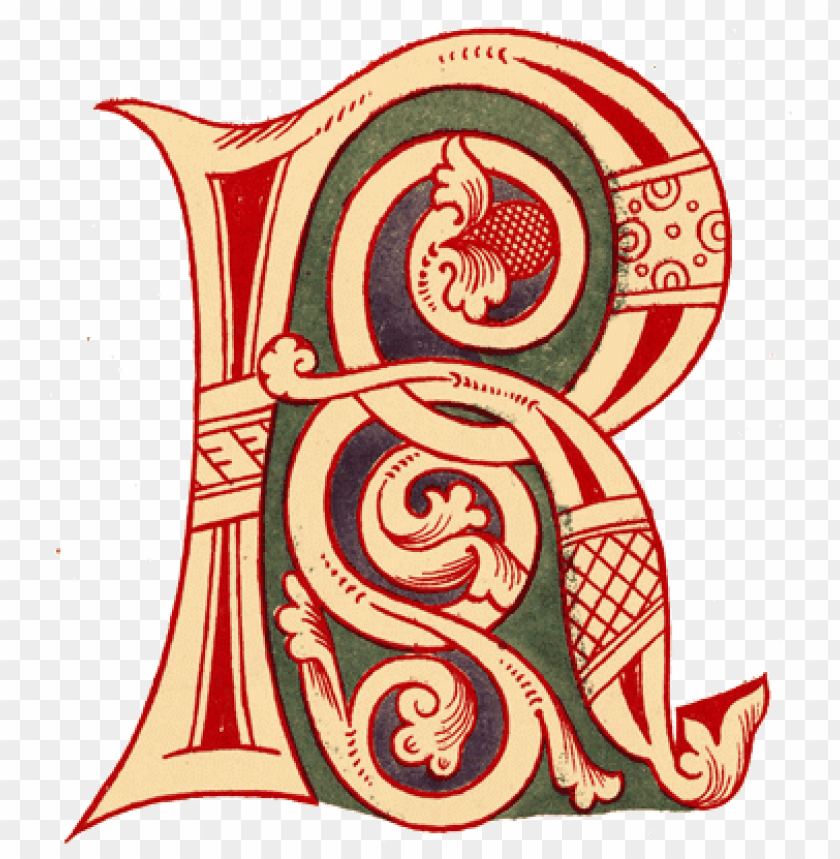 miscellaneous, art, illuminated letter r, 