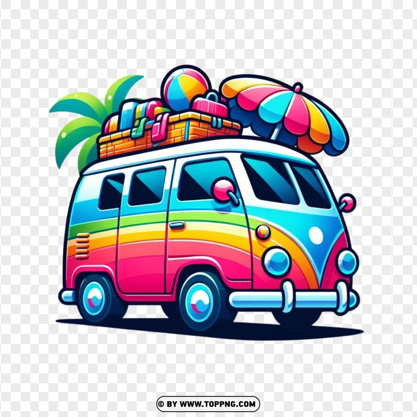 Summer Van ,Summer vacation,Summer Vibes,vector, summer, beach, illustration