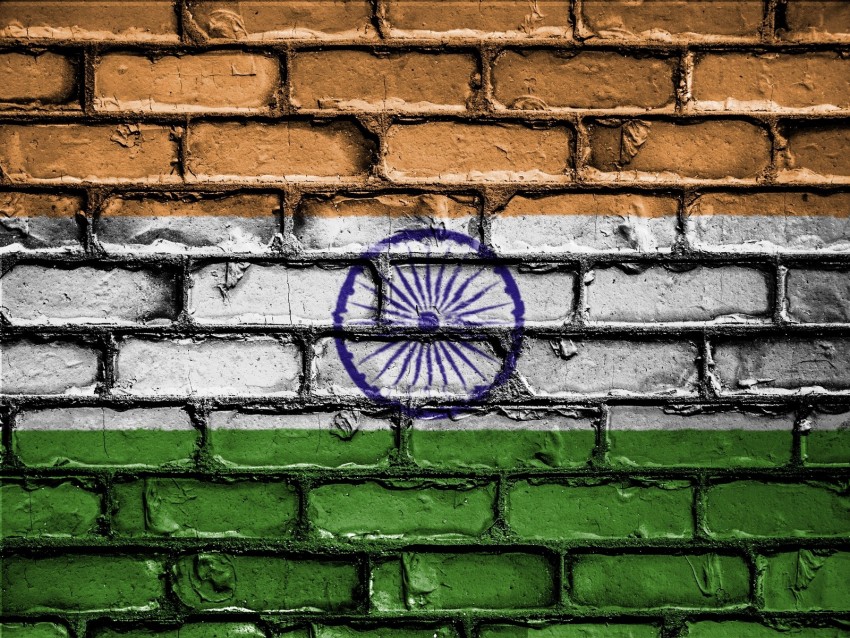 india, flag, texture, wall, brick, paint