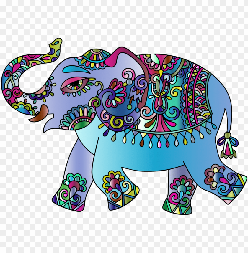 colored elephant, patterned animal, vibrant illustration, decorative elephant, artistic design, graphic art, whimsical creature