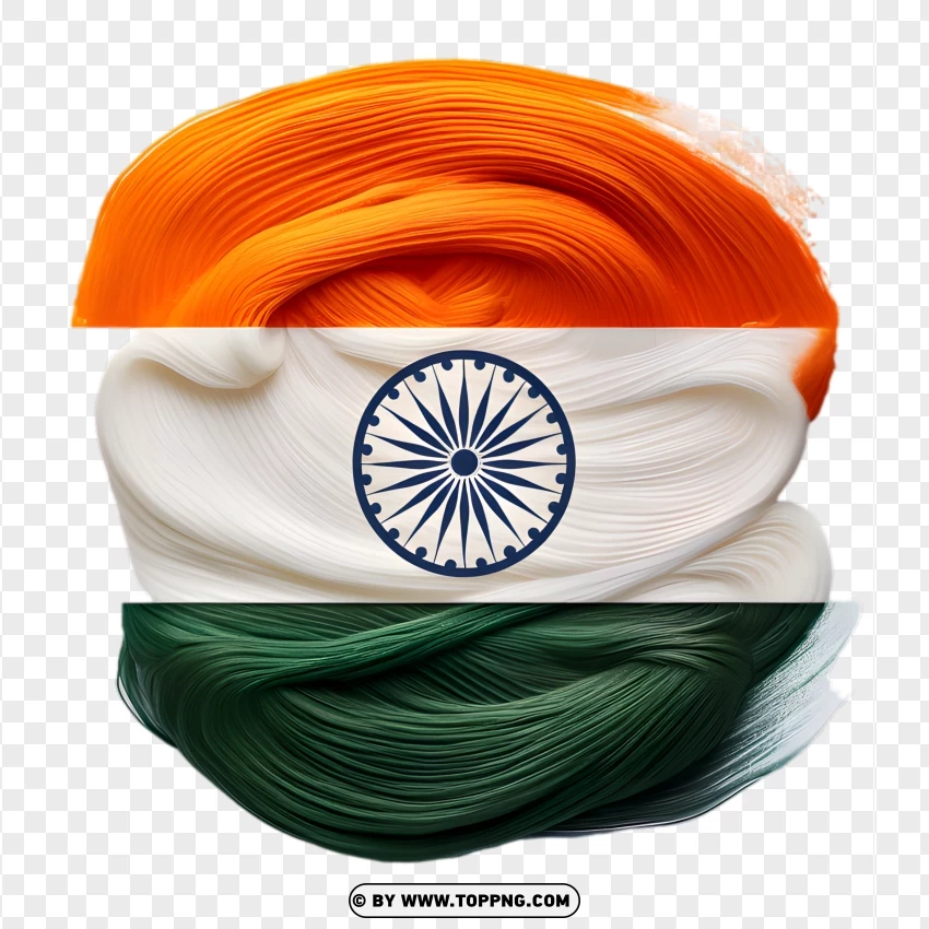 Indian Flag In Artistic Brush Design PNG Transparent Background