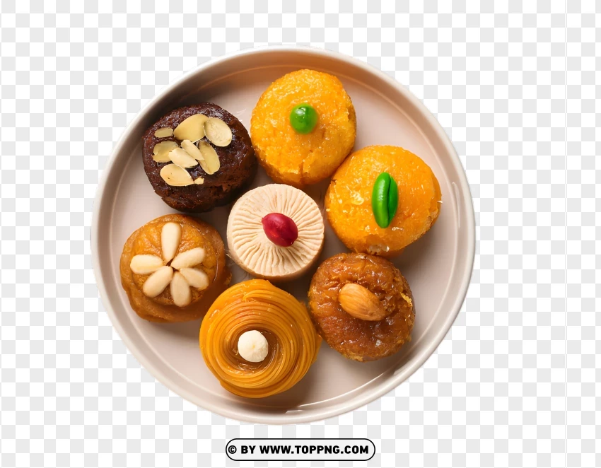 Indian Sweets Variety High Resolution Cutout PNG Transparent Background