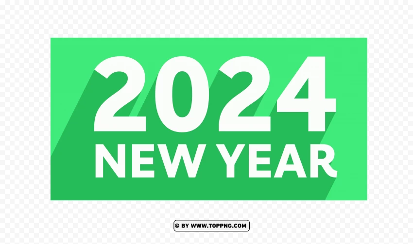 Innovative 2024 Flat Design Banner With Green Accents PNG Transparent Background