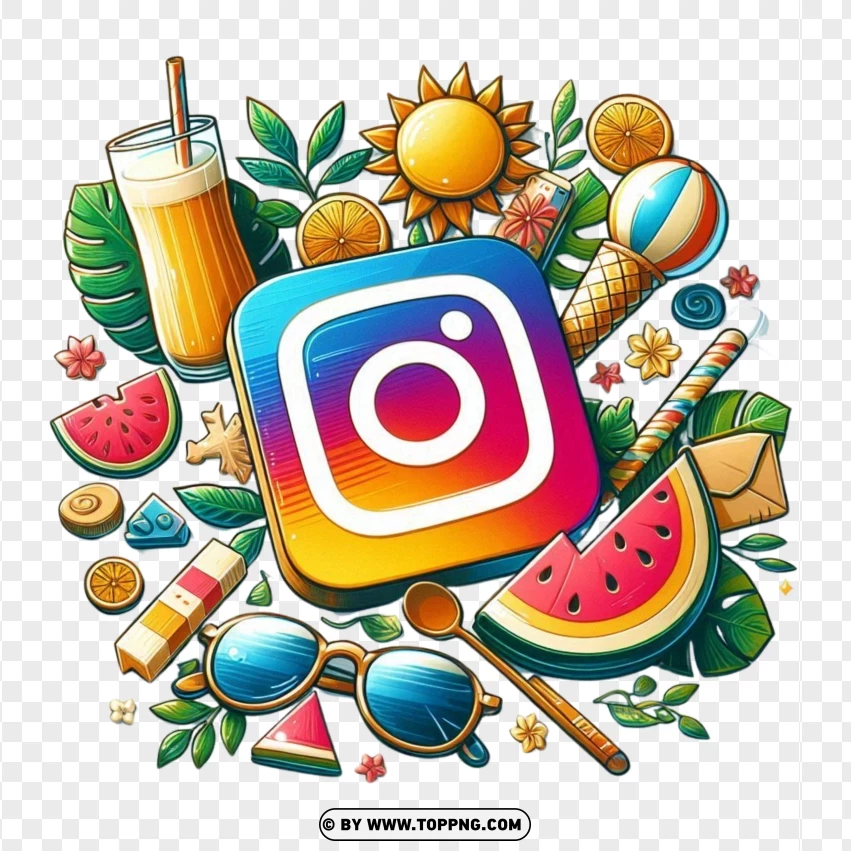 Instagram Logo,  Instagram Symbol,Summer Vibes,Icon, Vector, Media, Symbol