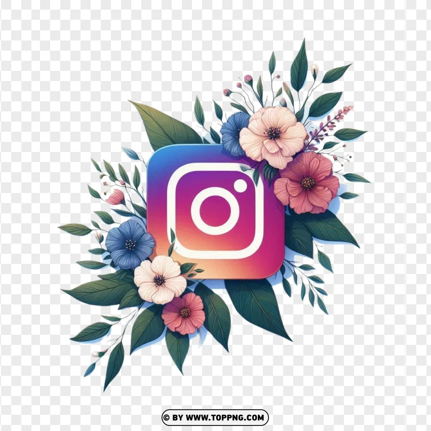 Instagram Logo,  Instagram icon,  Instagram Symbol,floral,flower,Icon, Vector