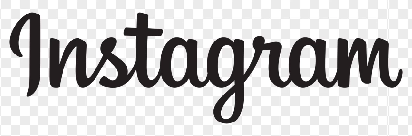 Instagram Script Logo White PNG Transparent Background