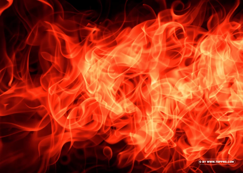 Intense Red Fire And Smoke Creating A PNG Transparent Background