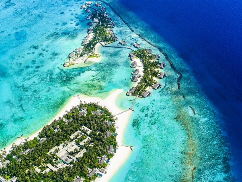 island, ocean, aerial view, coast, paradise, tropics