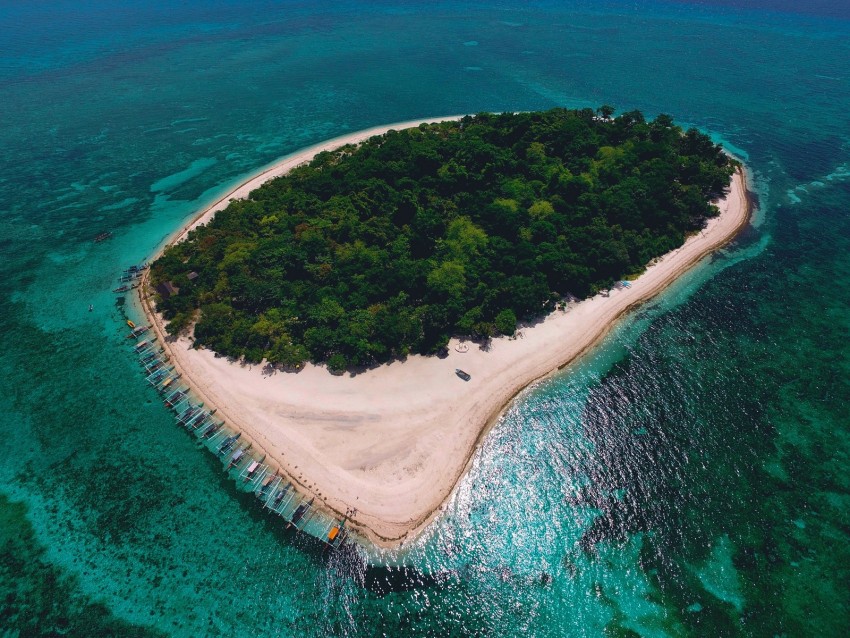 Island Ocean Aerial View Tropics Sea Philippines Background