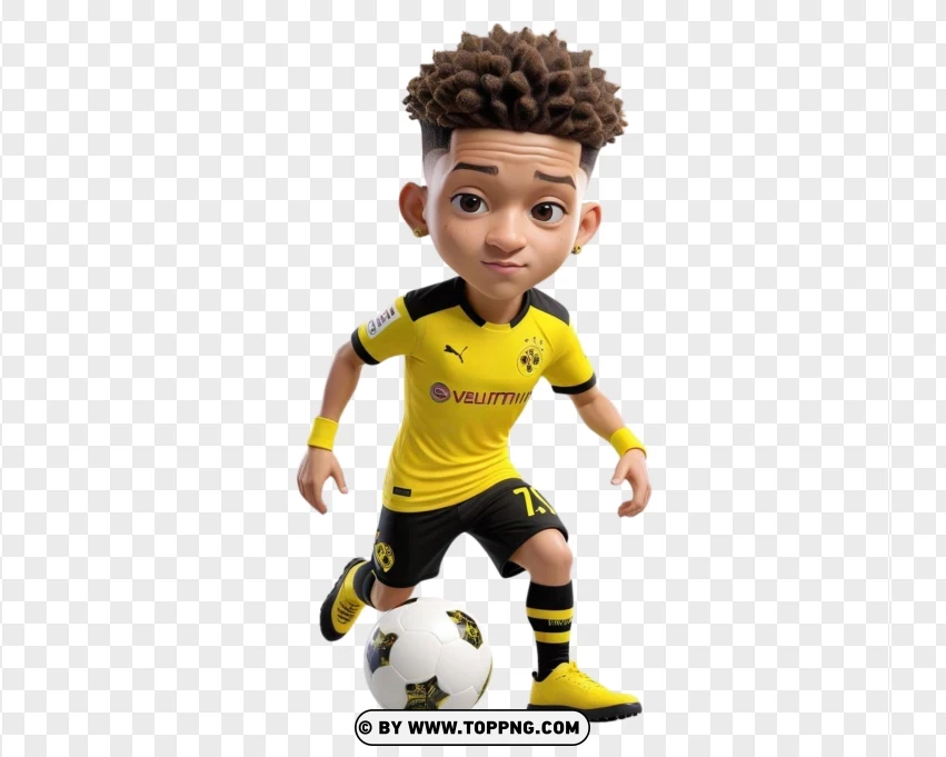 Jadon Sancho As A Chibi Character PNG Transparent Background