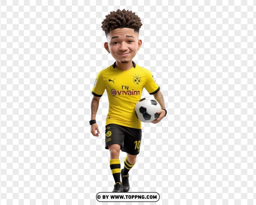 Jadon Sancho Pixar Character Football Player PNG Transparent Background