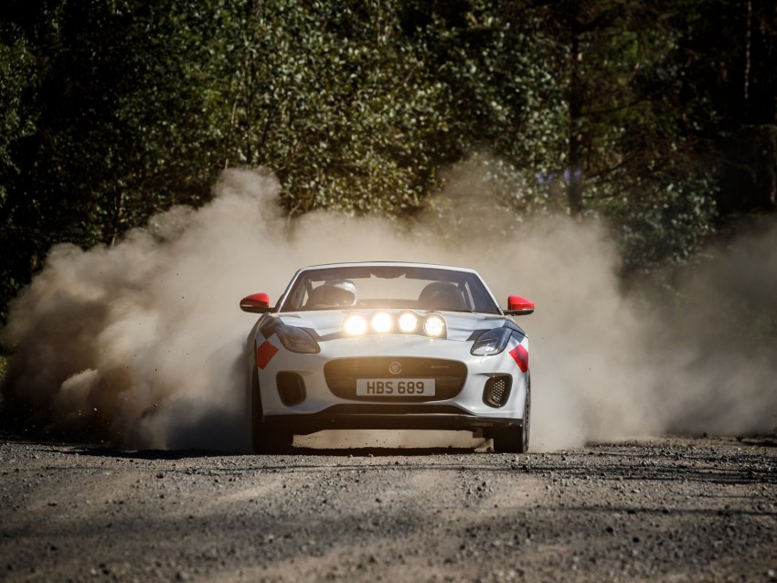 Jaguar F-type Jaguar Sports Car Race Dust Background