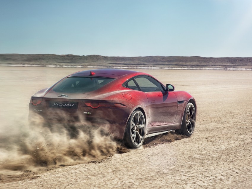 jaguar f-type r boosts bloodhound ssc record bid, jaguar, sportscar, red, speed, desert, sand