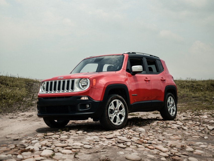 Jeep Renegade Jeep Car Suv Red Side View Off-road Background