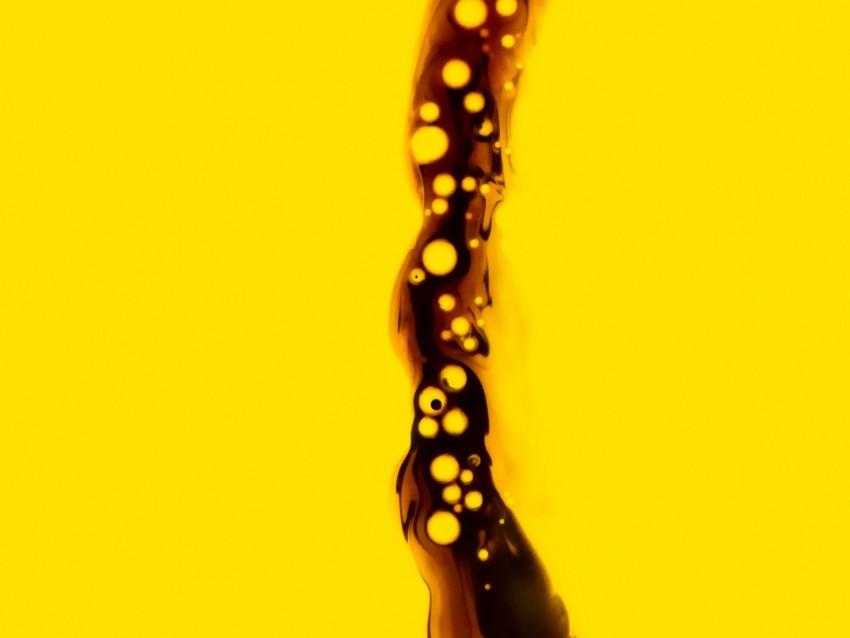 Jet Liquid Air Bubbles Pour Aerated Dark Yellow Background