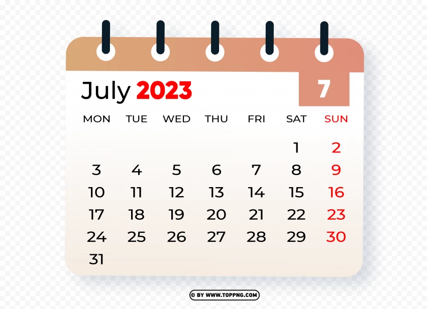 July 2023 Graphic Calendar PNG Image , Calendar PNG, Date PNG, Day PNG, Schedule PNG, Appointments PNG, Month PNG