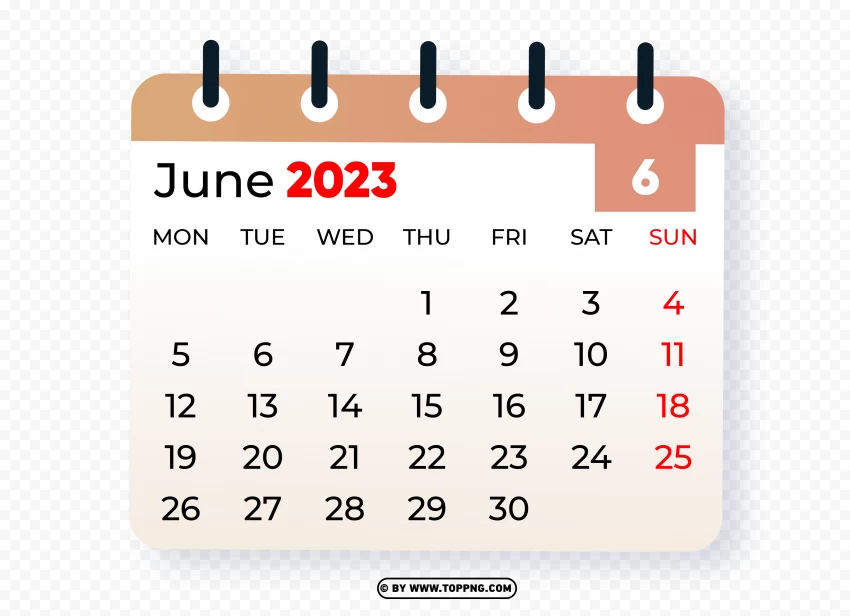 June 2023 Graphic Calendar PNG Image , Calendar PNG, Date PNG, Day PNG, Schedule PNG, Appointments PNG, Month PNG