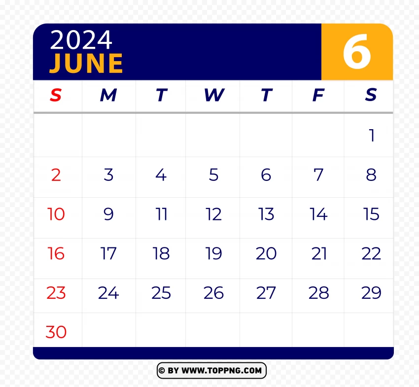 June 2024 Calendar Vector Page With Hd PNG Transparent Background