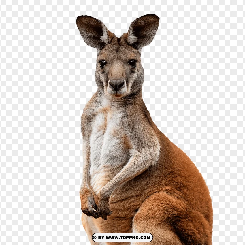 Kangaroo Close-up Headshot PNG Transparent Background