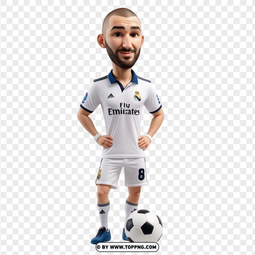 Karim Benzema As A Pixar Character PNG Transparent Background