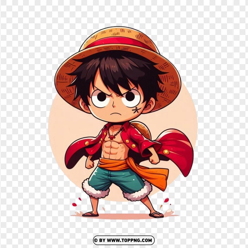 One Piece , Monkey D. Luffy , Chibi,cartoon ,illustration,Anime One Piece , Headgear 