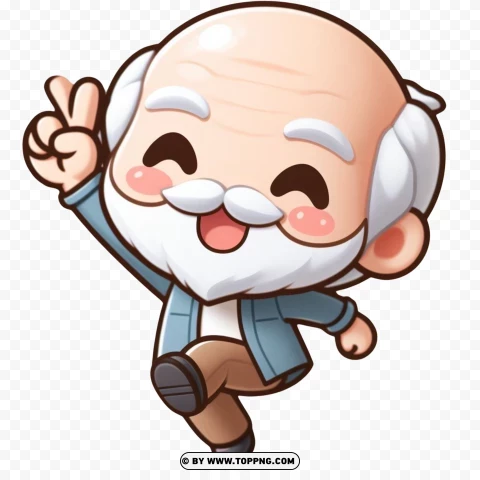 Happy Elderly,Kawaii Grandpa,Cartoon Senior,Kawaii,  cartoon,  people,  elderly