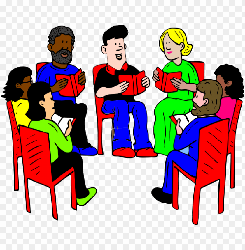 discussion group, chairs, people reading, educational meeting, community gathering, diverse participants, group learning