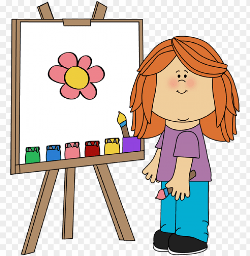 art, drawing, flower, children, creativity, easel, cartoon