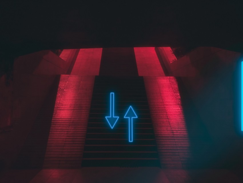 Ladder Arrows Neon Pointer Background