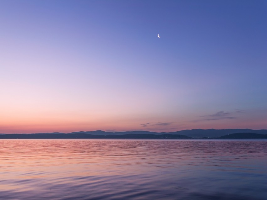 Lake Dawn Horizon Ural Russia Background