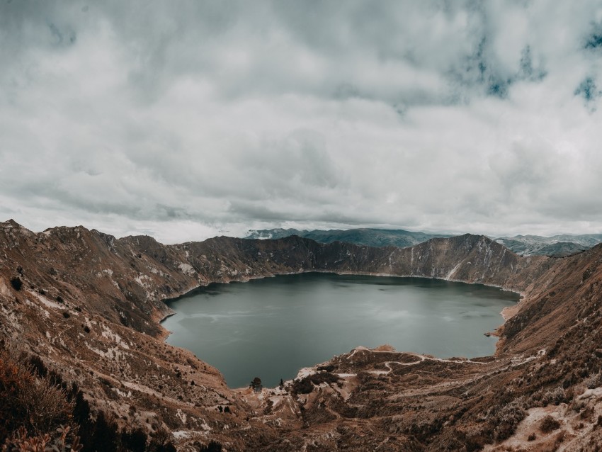 Lake Mountains Landscape Pond Round Background