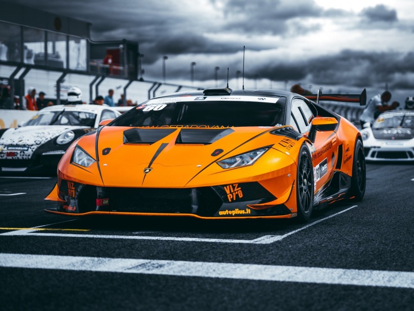 Lamborghini Car Sports Car Orange Racing Background