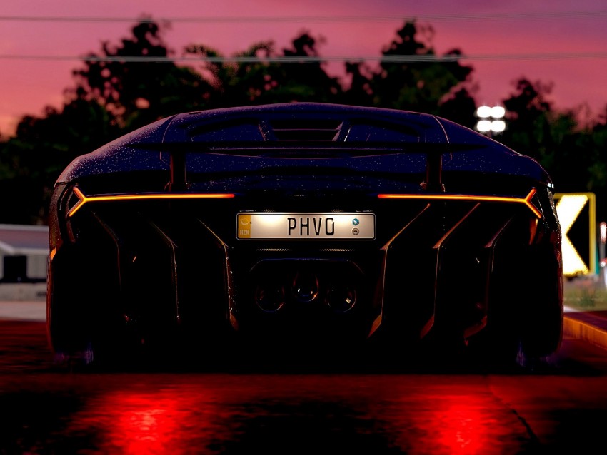 lamborghini centenario, lamborghini, rear view, headlights, sports car