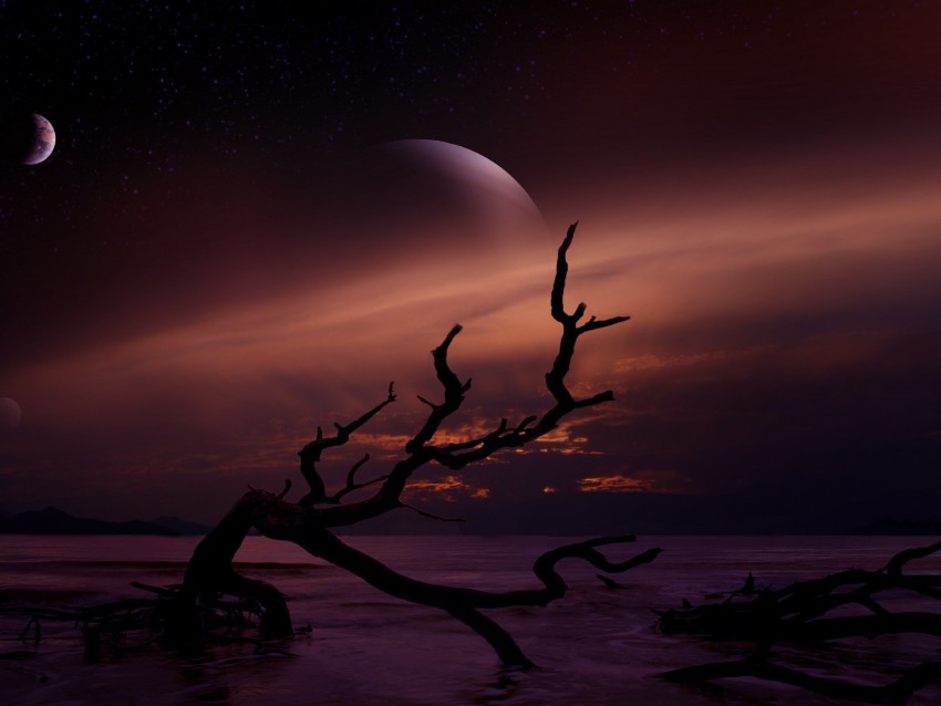 Landscape Dark Space Dusk Background