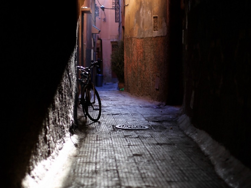 lane, tunnel, dark, bicycle, light