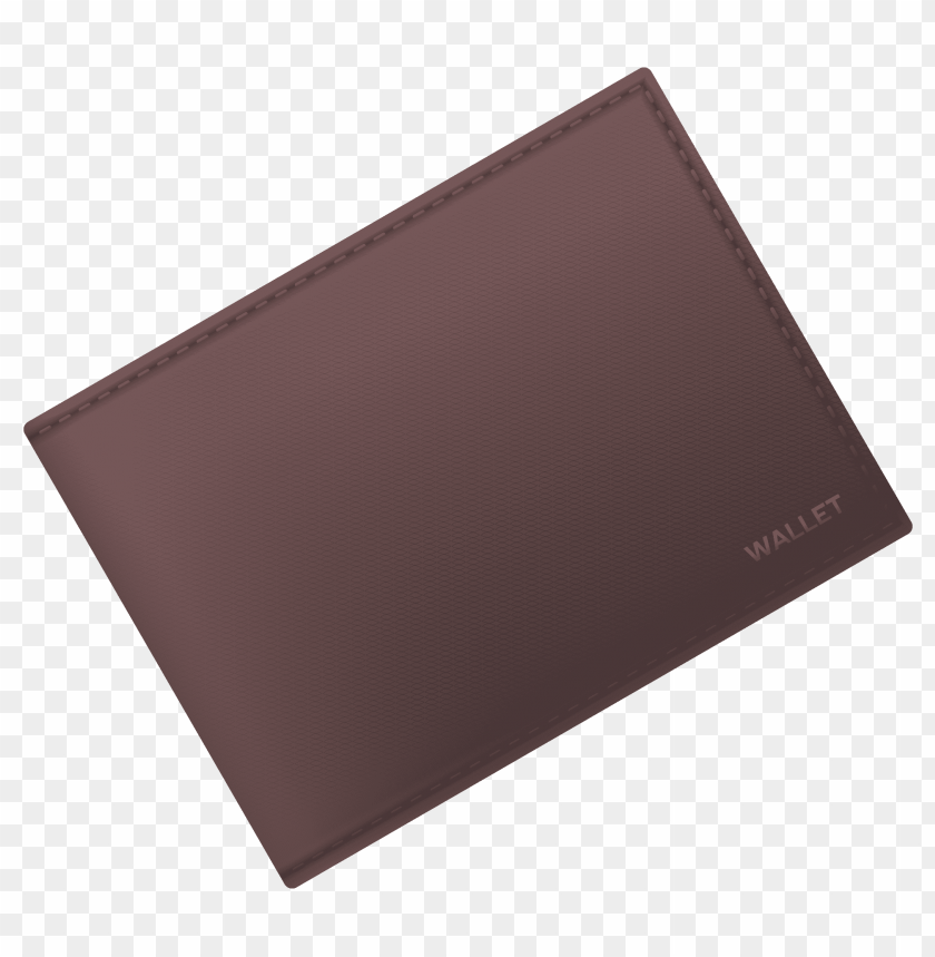 Brown slim wallet on a transparent background