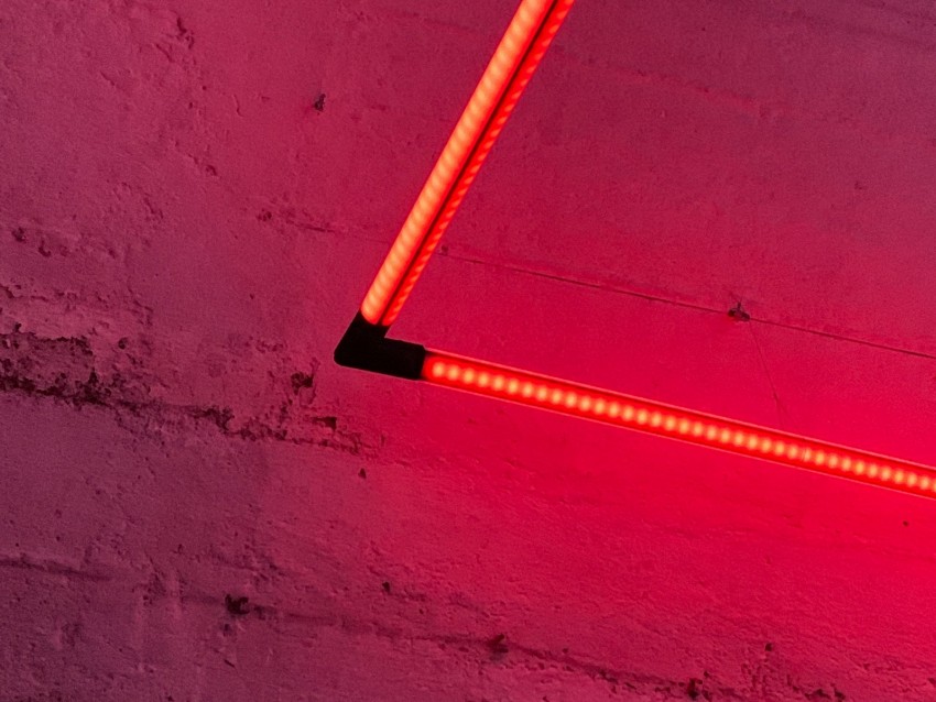 Led Tape Light Electricity Red Wall Background